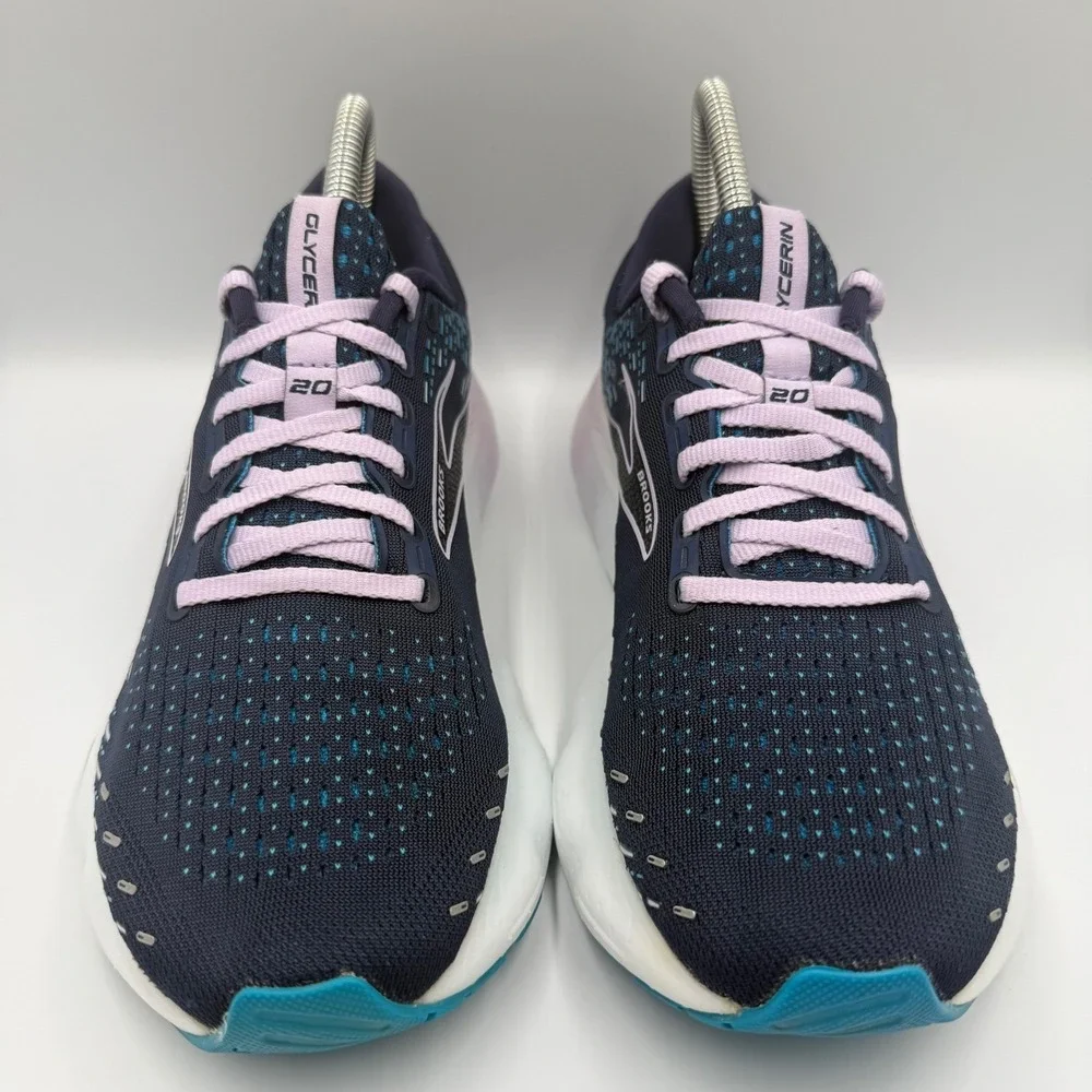 Brooks Glycerin 20 Womens Size 9.5 Blue White Running Shoes Sneakers 1203691B499